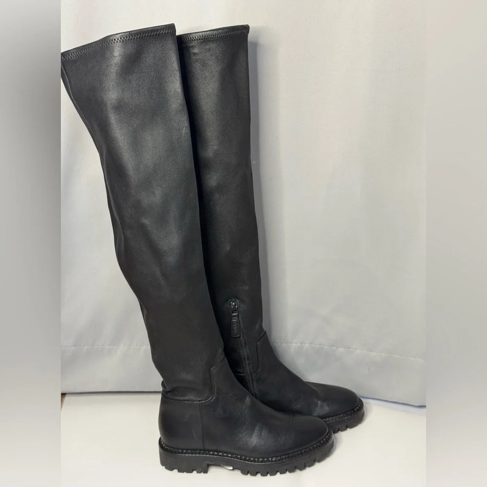 VINCE. Cabria‎ stretch-leather over-the-knee boots Women's 5.5 Black
